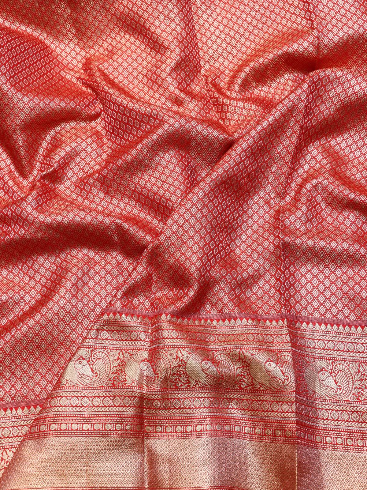 Red Pure Kanchi Silk Saree 2G (Swara)