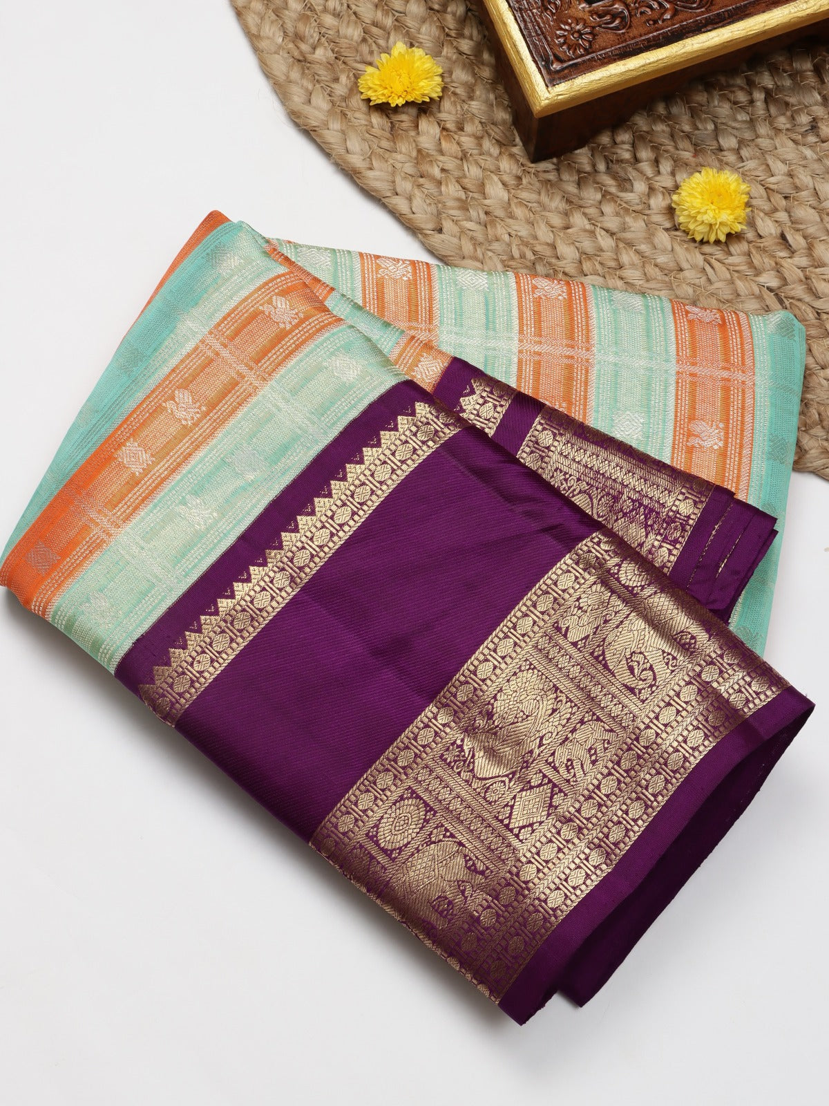 Purple Pure Kanchi Silk Saree (Swara)