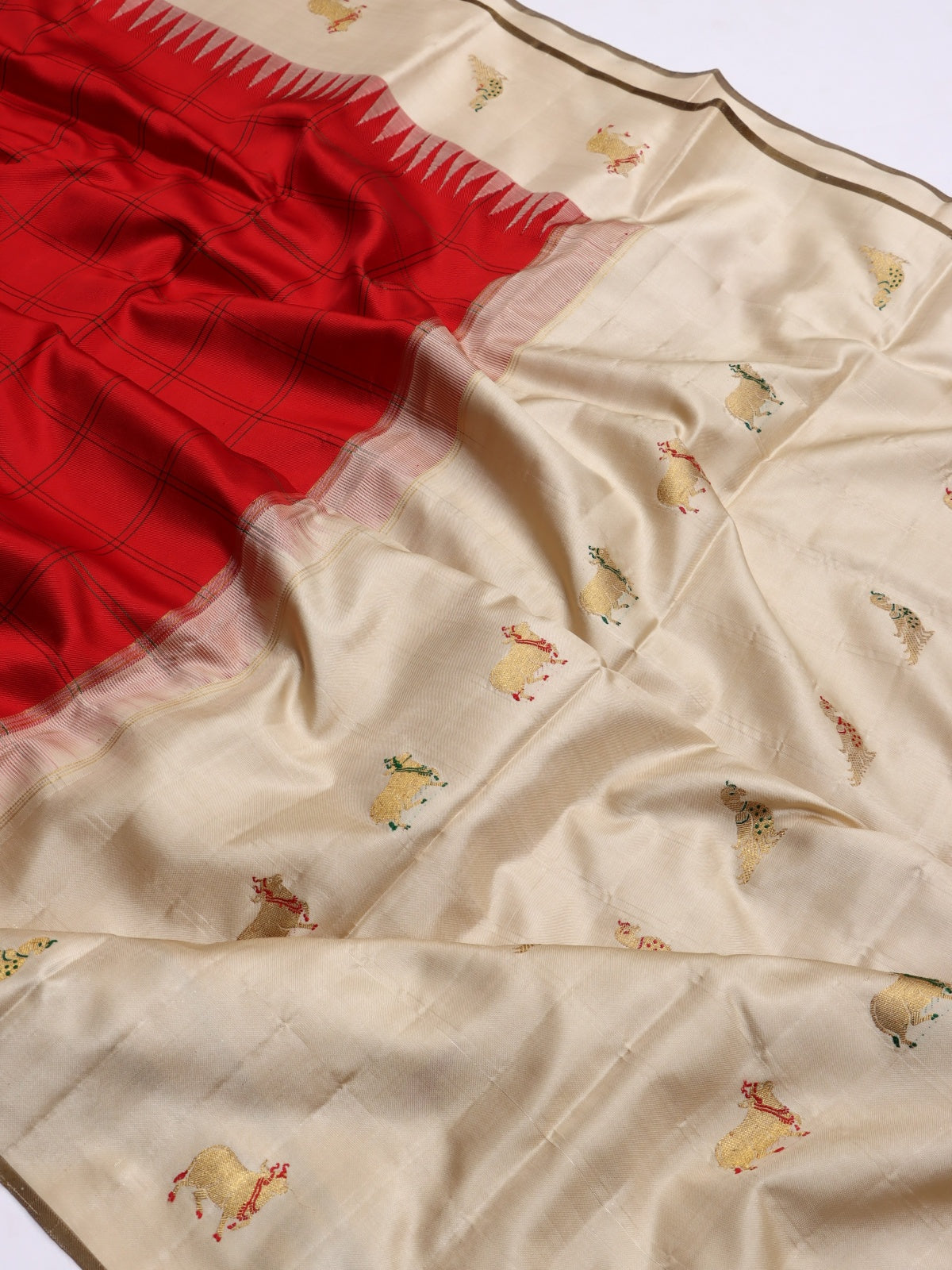 Red Pure Kanchi Silk Saree 3G (Swara)