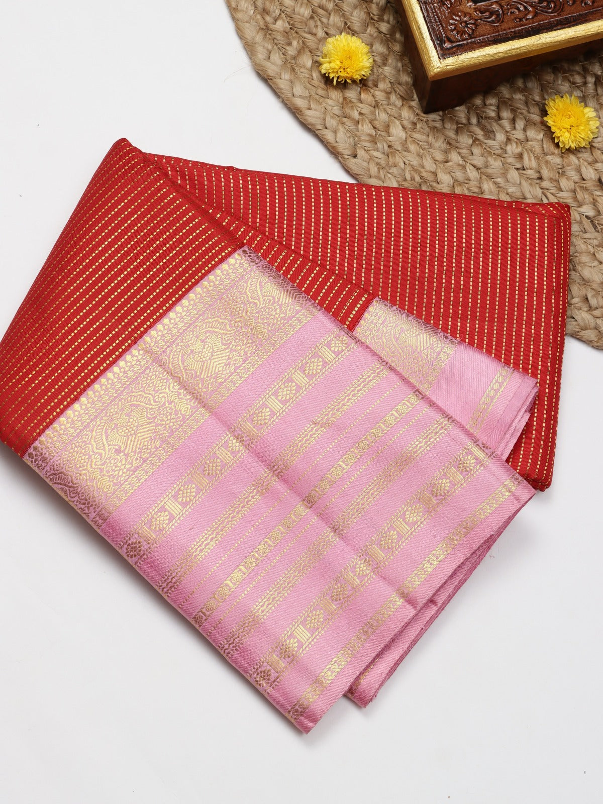 Red Pure Kanchi Silk Saree (Swara)
