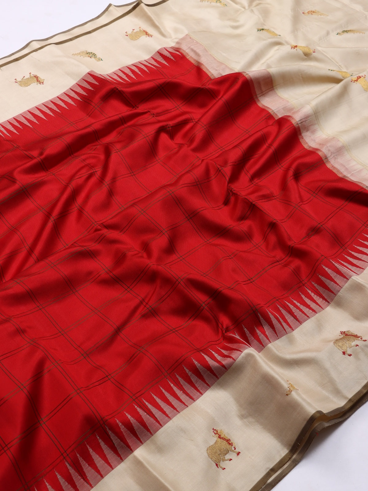Red Pure Kanchi Silk Saree 3G (Swara)