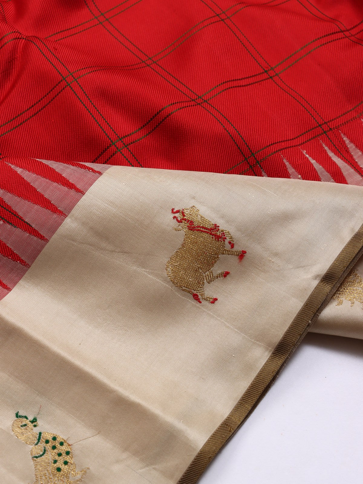 Red Pure Kanchi Silk Saree 3G (Swara)