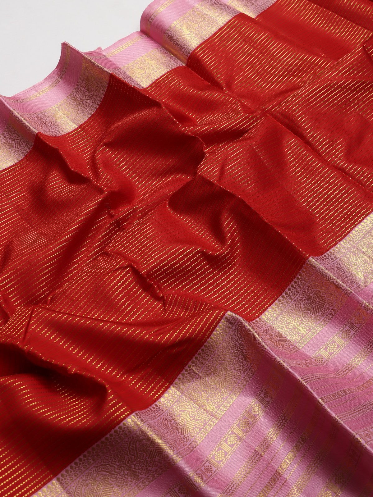 Red Pure Kanchi Silk Saree (Swara)