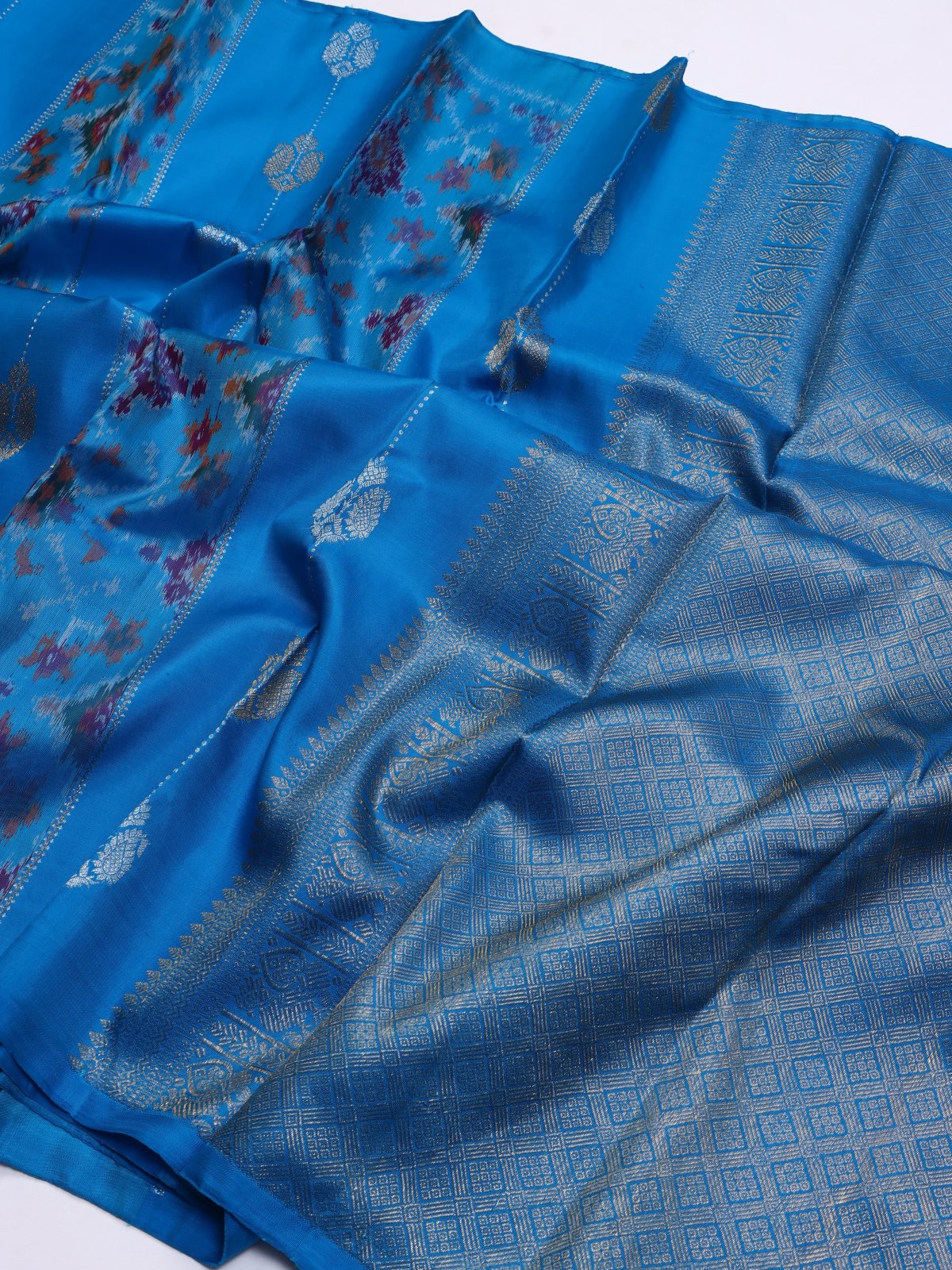 Blue Patola Kanchi Silk Saree (Swara)