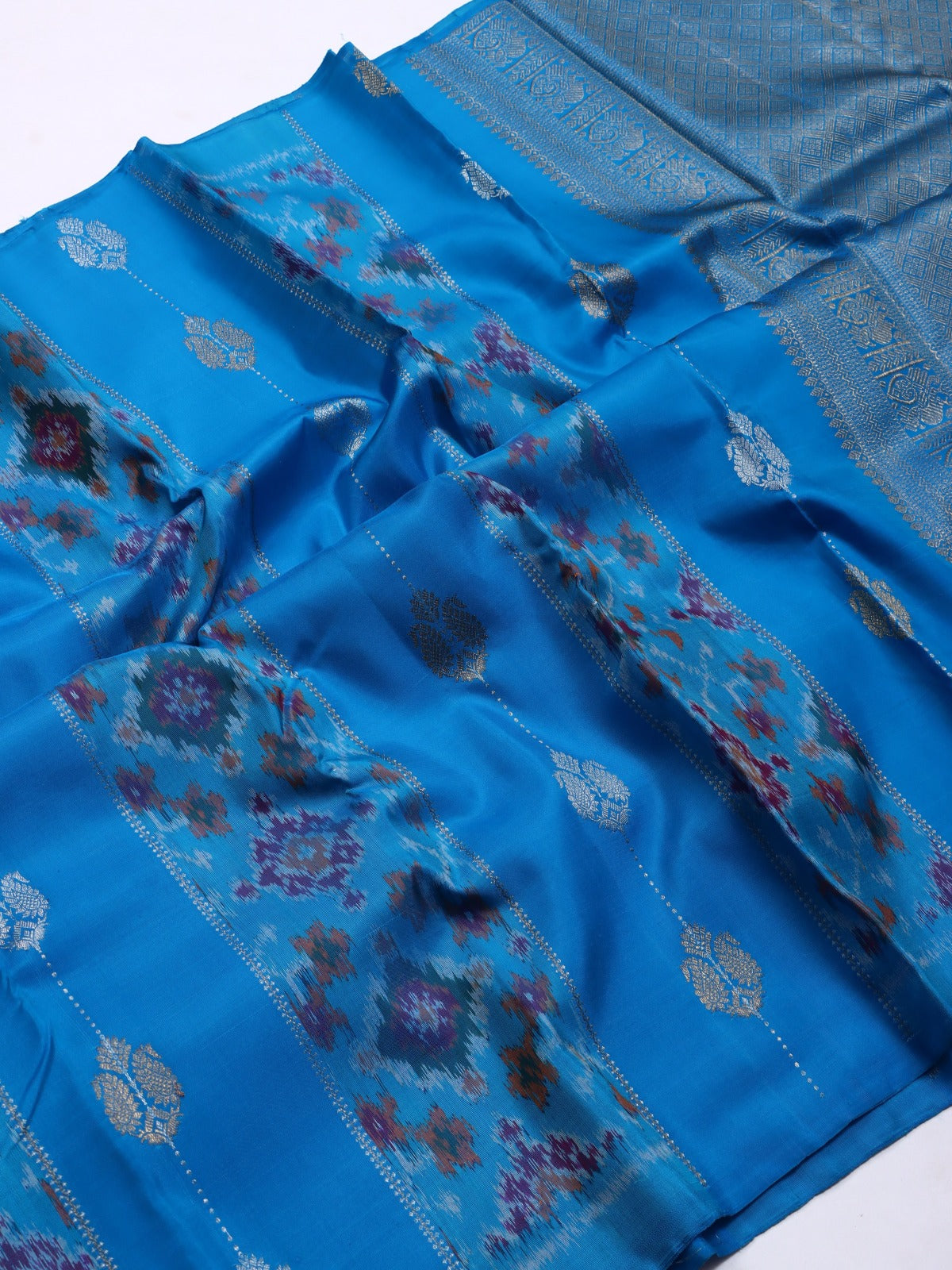 Blue Patola Kanchi Silk Saree (Swara)