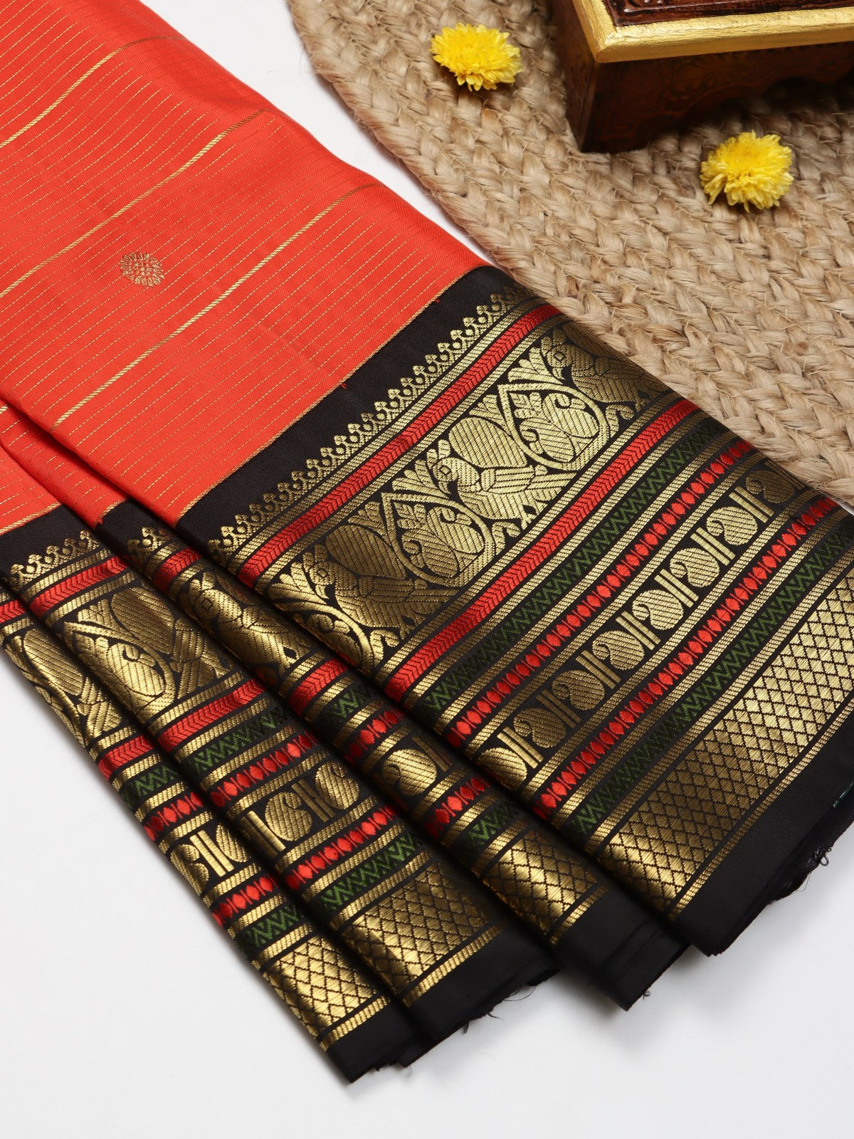 Red Pure Kanchi Silk Saree (Swara)