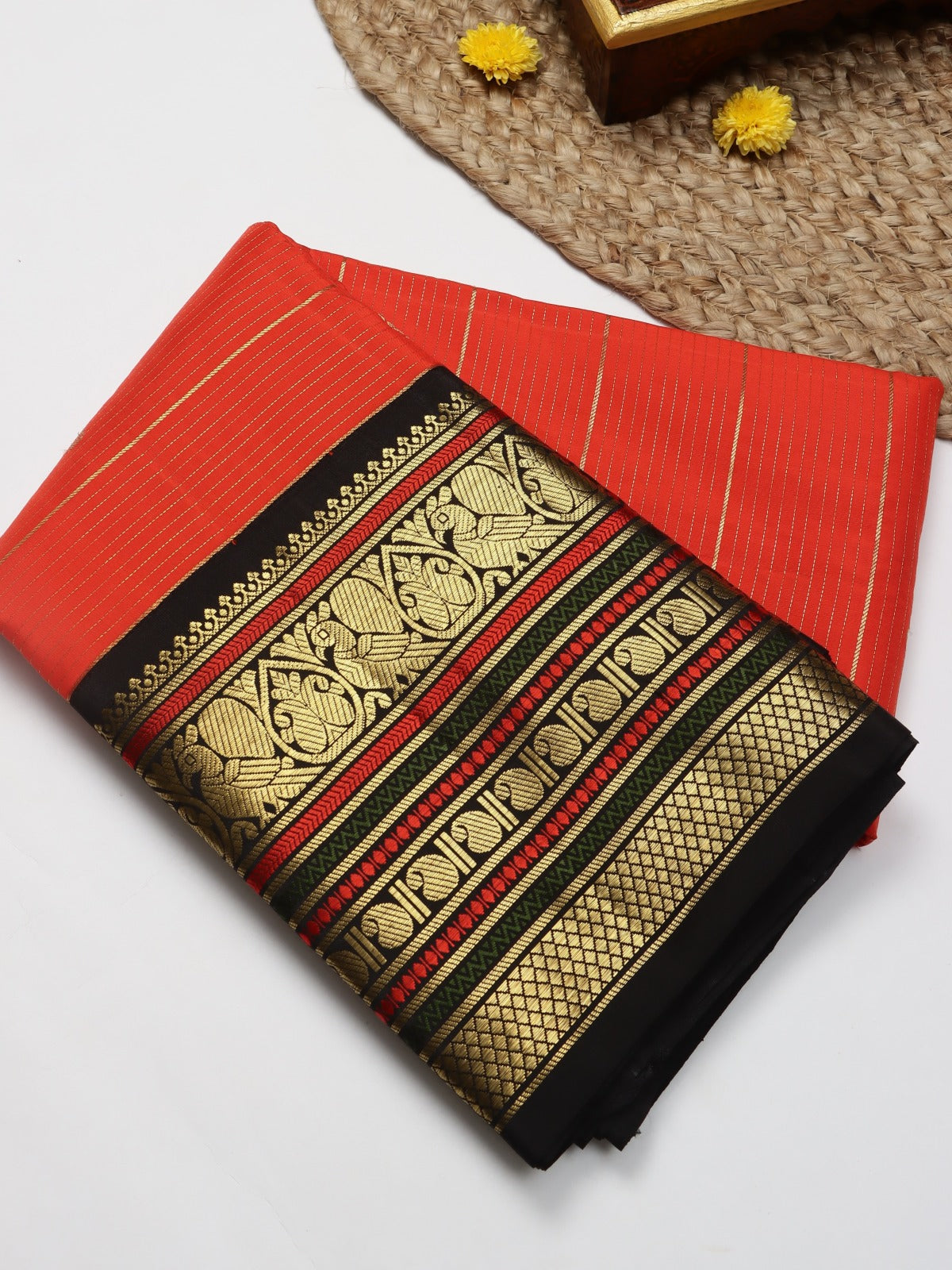 Red Pure Kanchi Silk Saree (Swara)