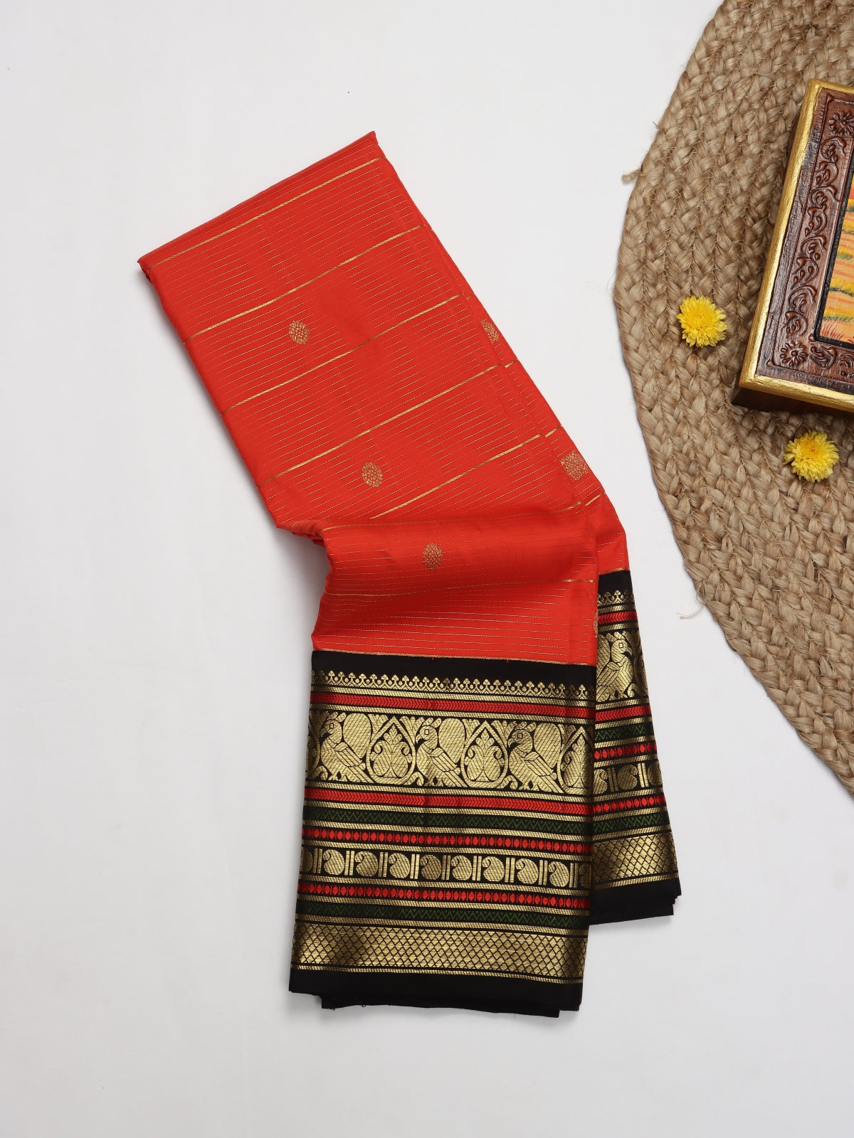 Red Pure Kanchi Silk Saree (Swara)