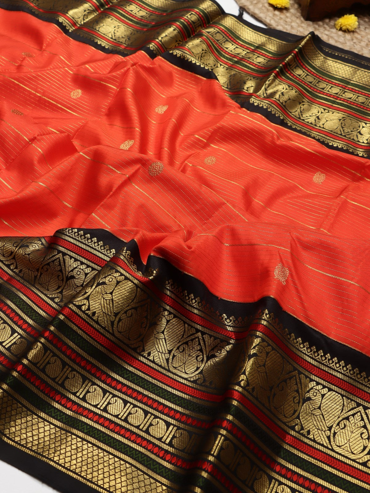 Red Pure Kanchi Silk Saree (Swara)