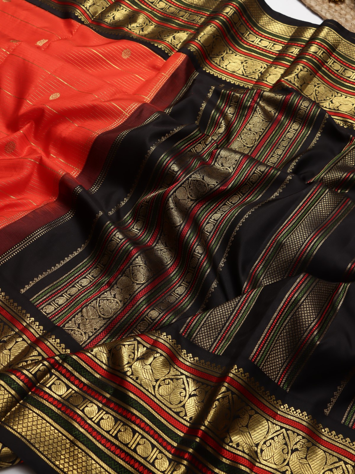 Red Pure Kanchi Silk Saree (Swara)