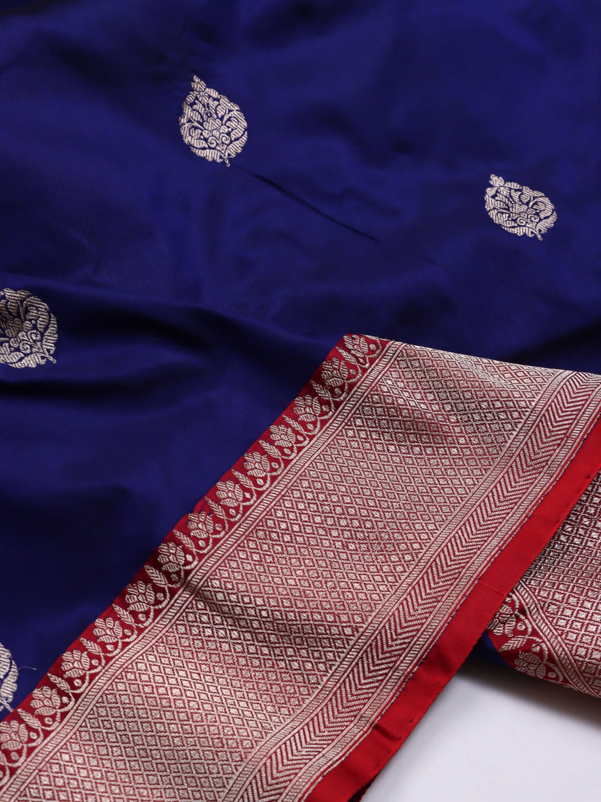 Navy Blue Pure Kathan Silk Saree (Swara)