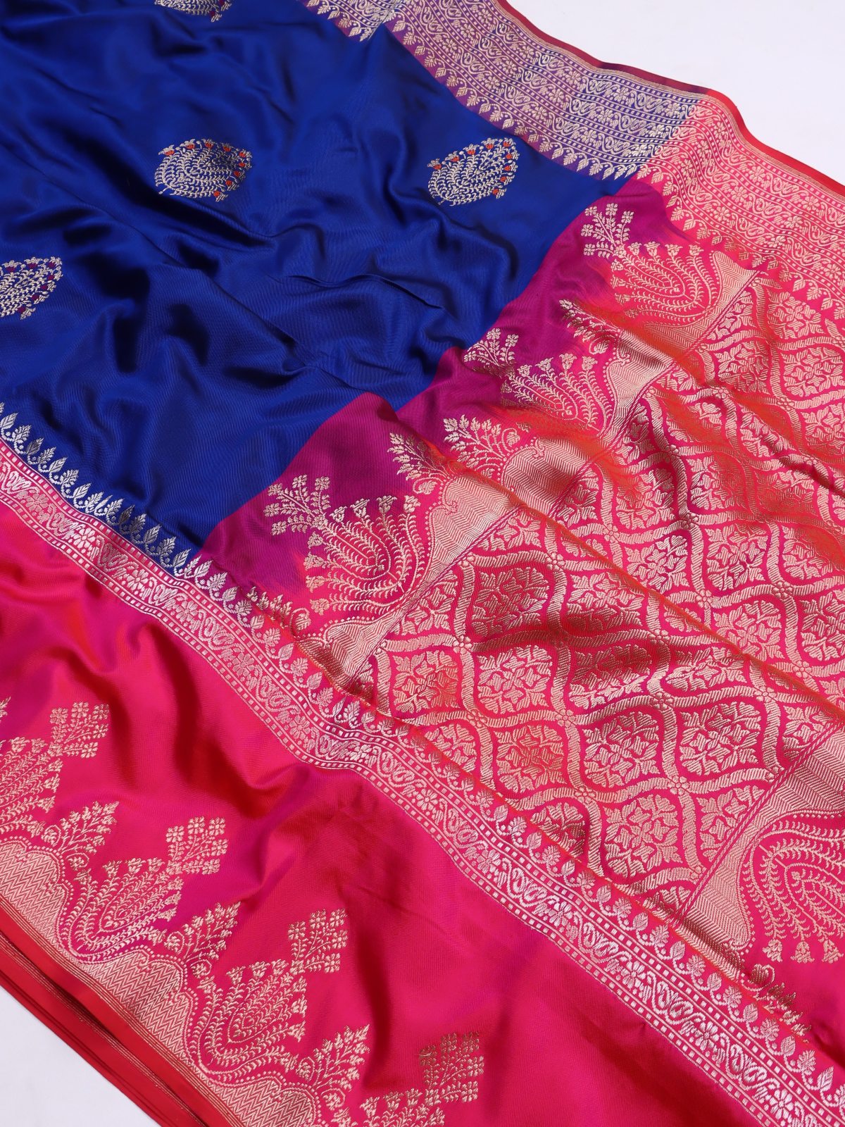 Royal Blue Pure Kathan Silk Saree (Swara)