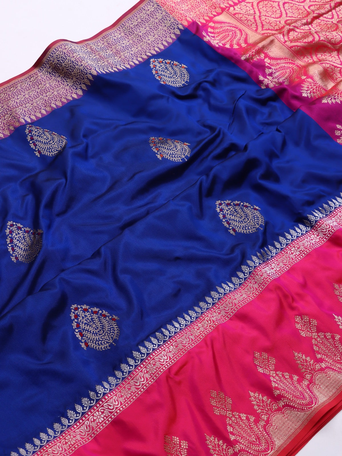 Royal Blue Pure Kathan Silk Saree (Swara)