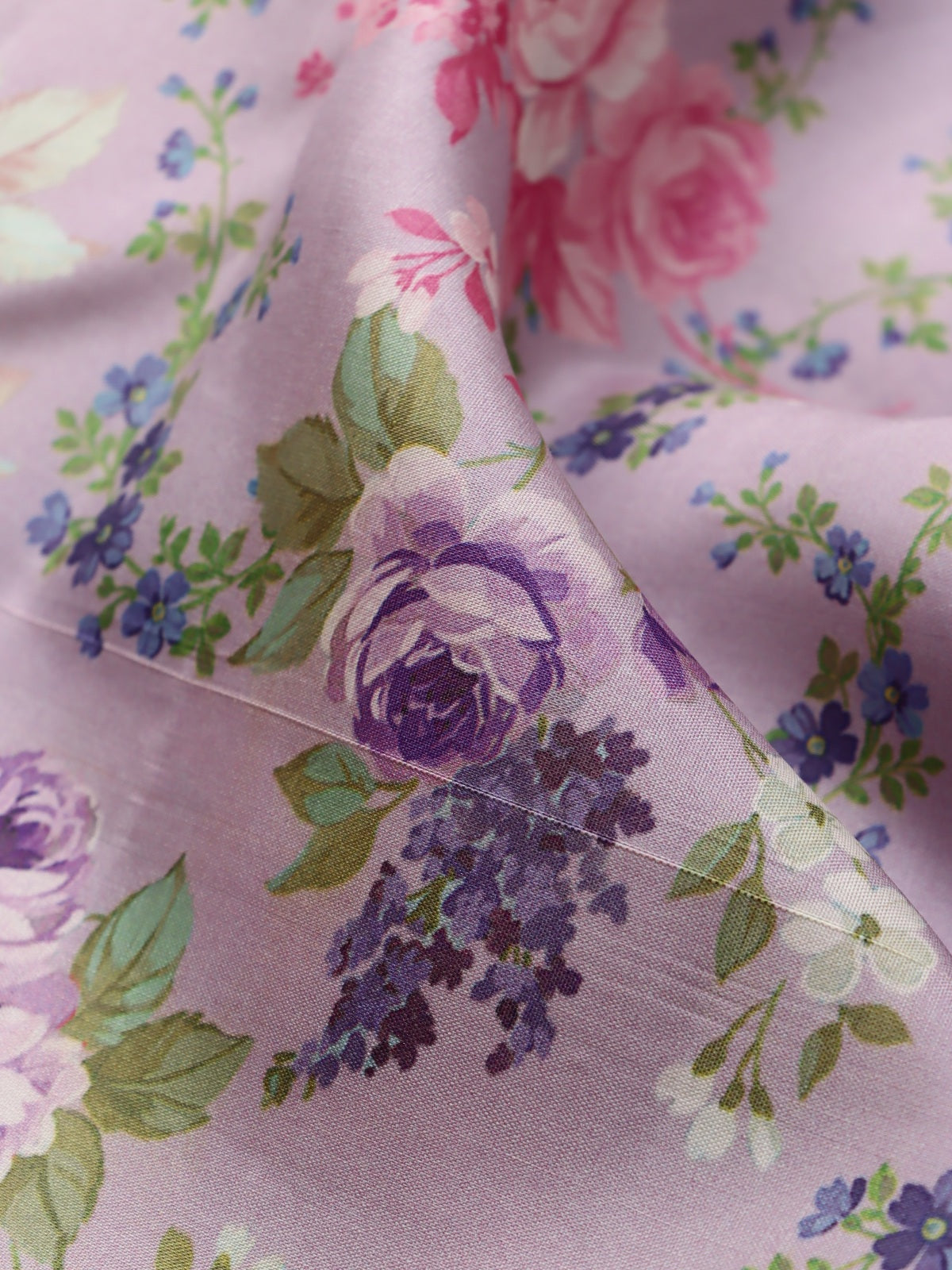 Lilac Digital Print Brocade Pure Kanchi Silk Saree (Swara)