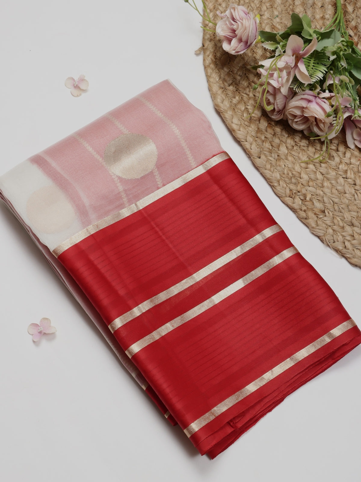 Red Pure Organza Saree (Swara)
