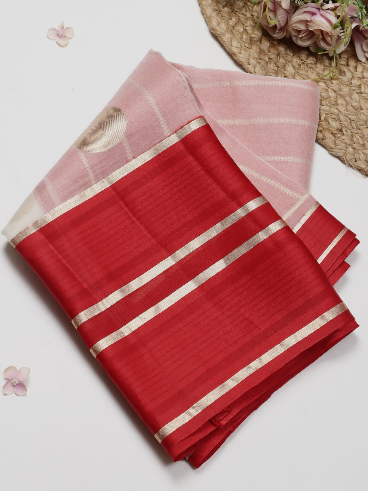 Red Pure Organza Saree (Swara)