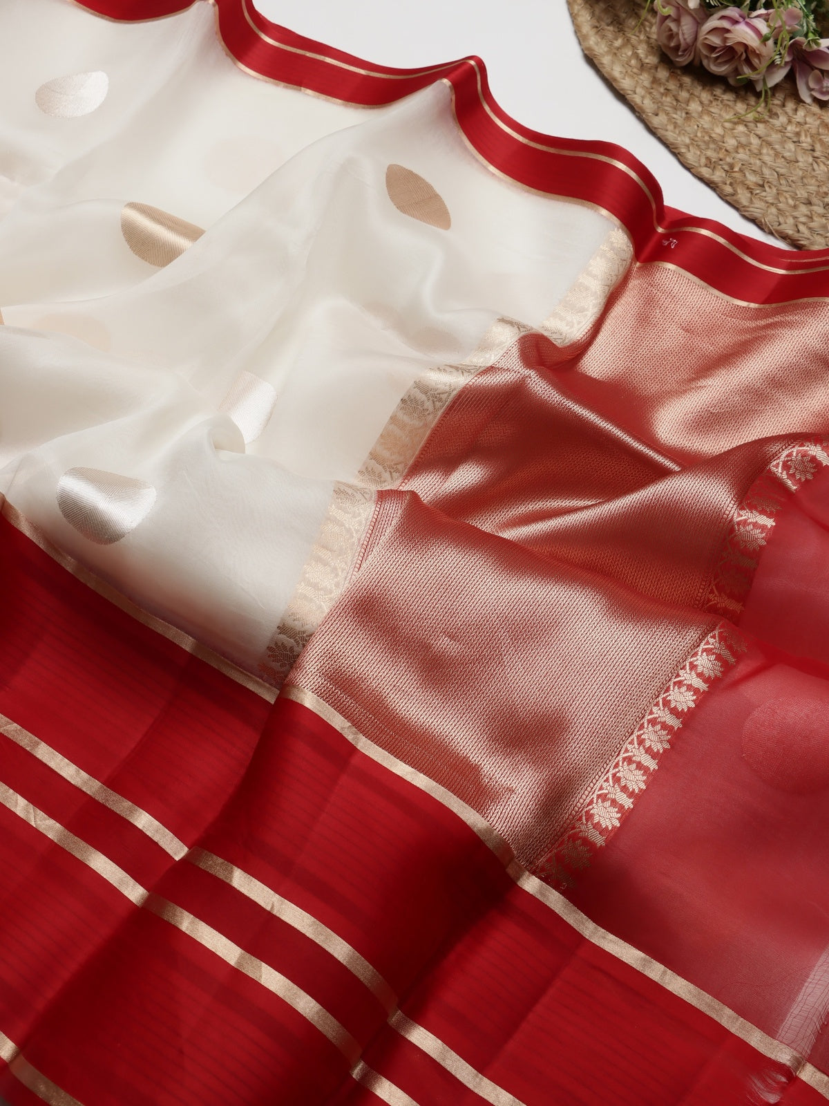 Red Pure Organza Saree (Swara)