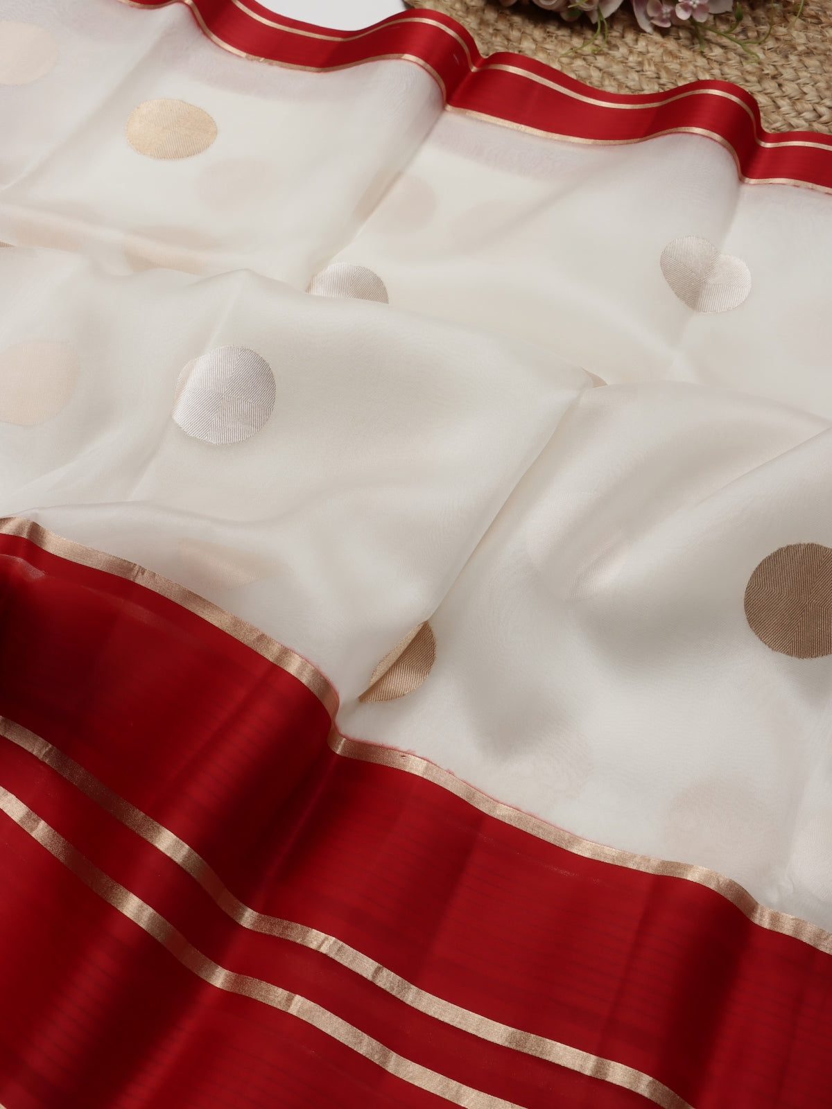 Red Pure Organza Saree (Swara)