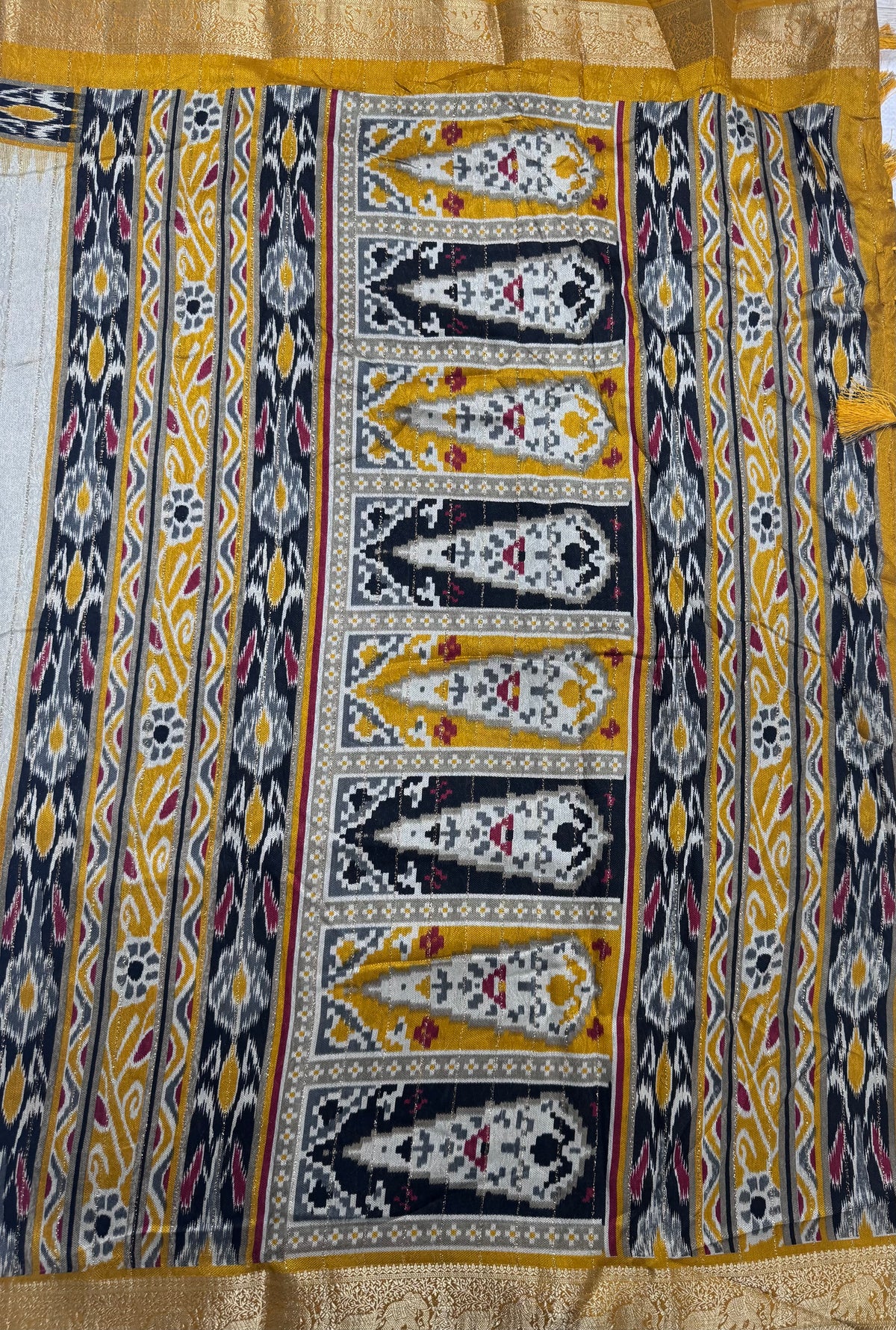 Cream stripes semi patola saree 111