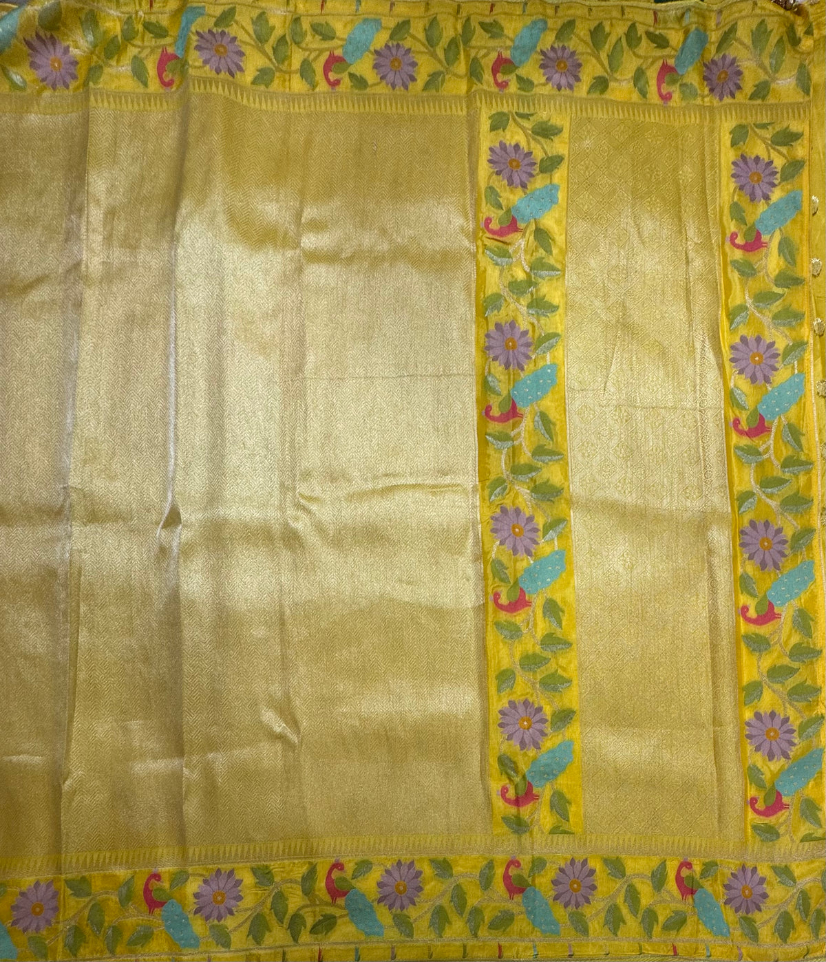Yellow brocade Tissue Paithani Saree - YP111