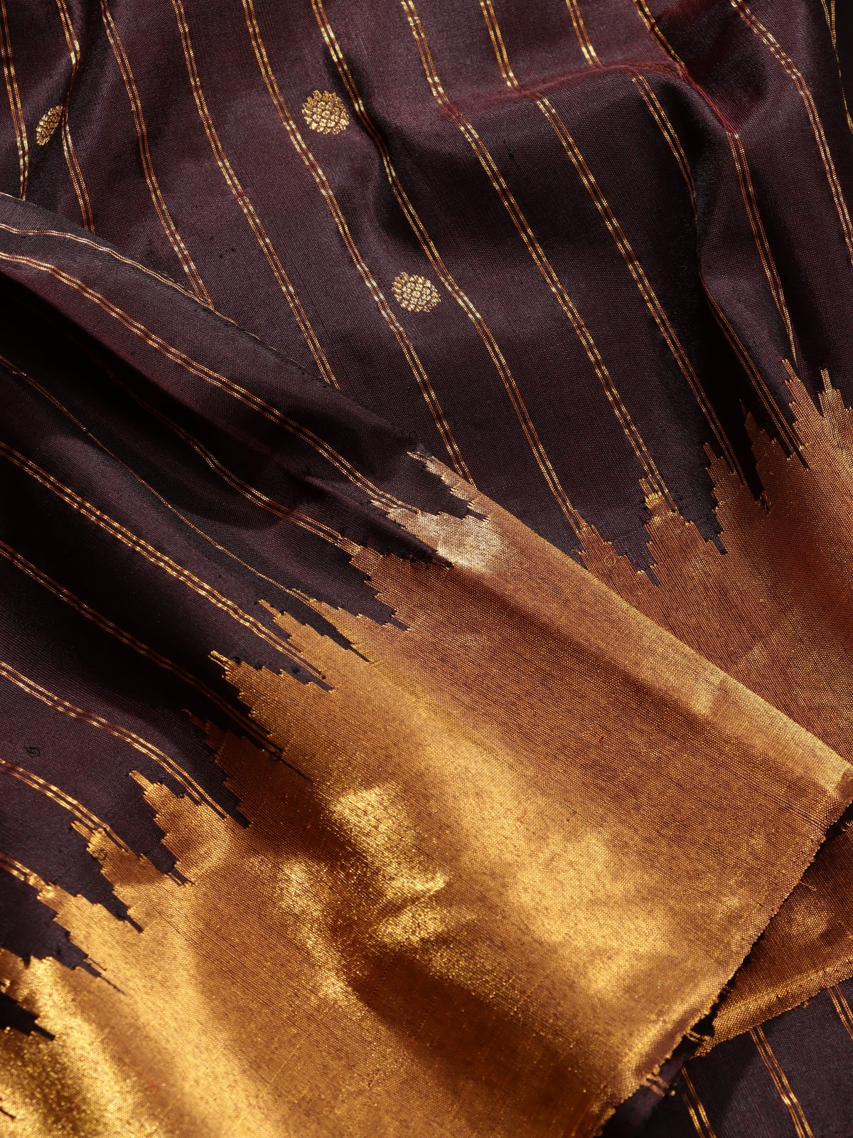 Brown Stripes Pure Modal Silk Saree (Swara)