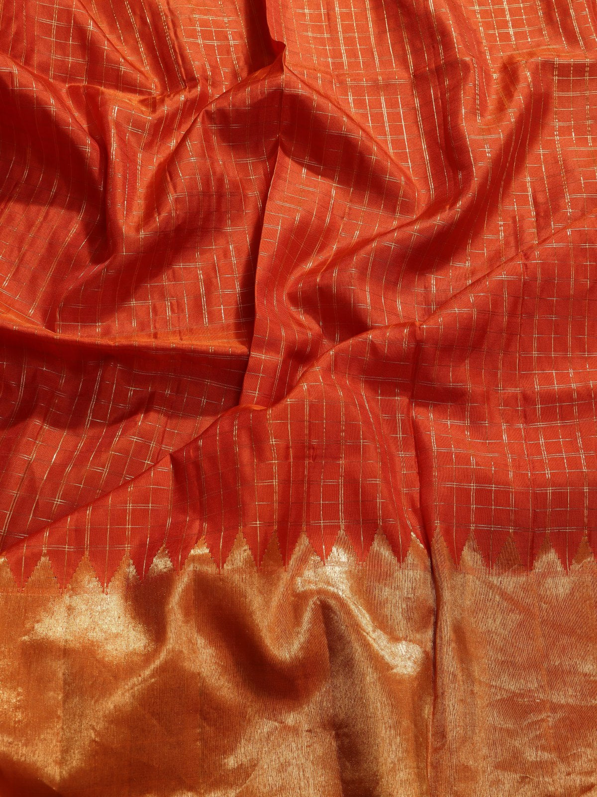 Green Checks Pure Modal Silk Saree (Swara)