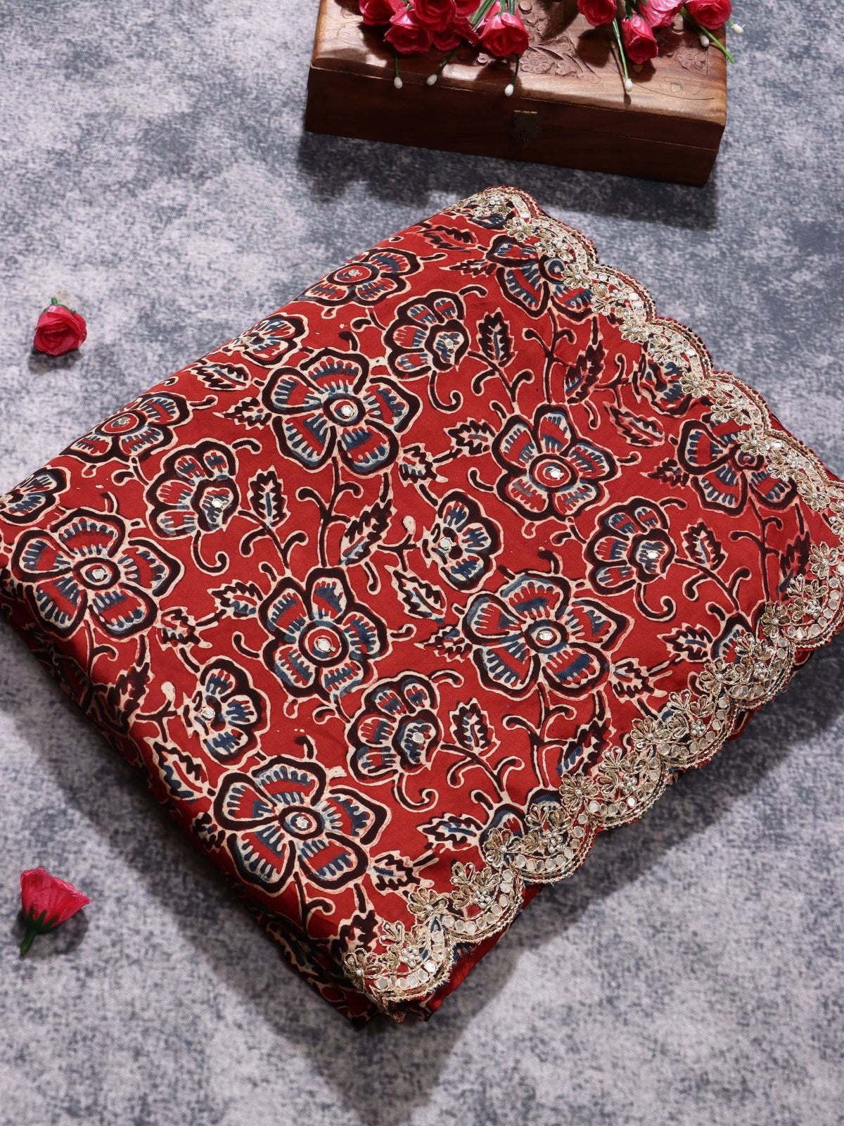 Red Pure Modal Silk Saree (Swara)