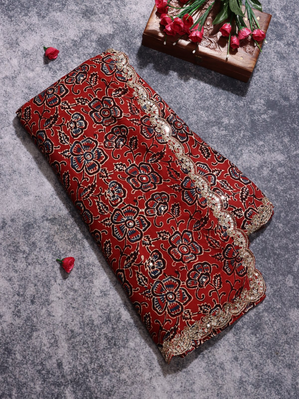 Red Pure Modal Silk Saree (Swara)