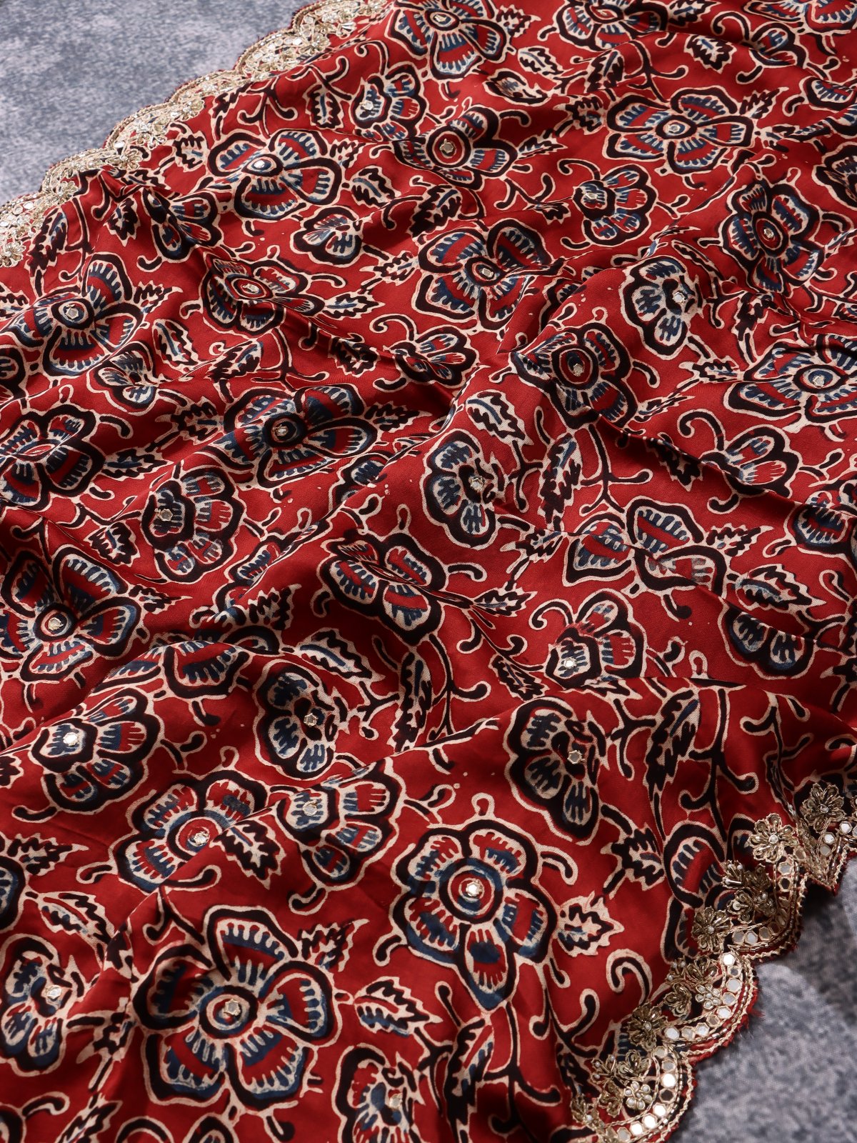 Red Pure Modal Silk Saree (Swara)