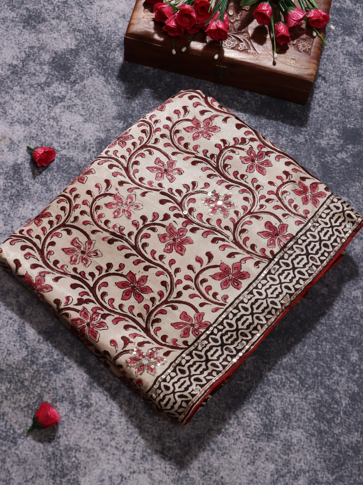 Cream Pure Modal Silk Saree (Swara)