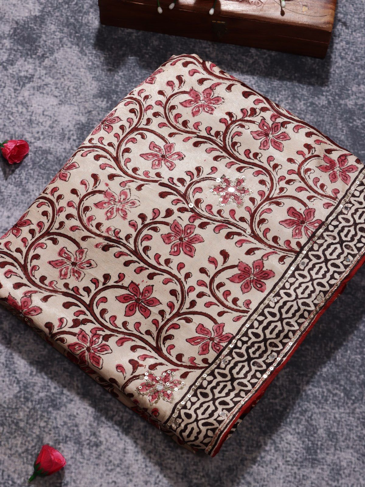 Cream Pure Modal Silk Saree (Swara)