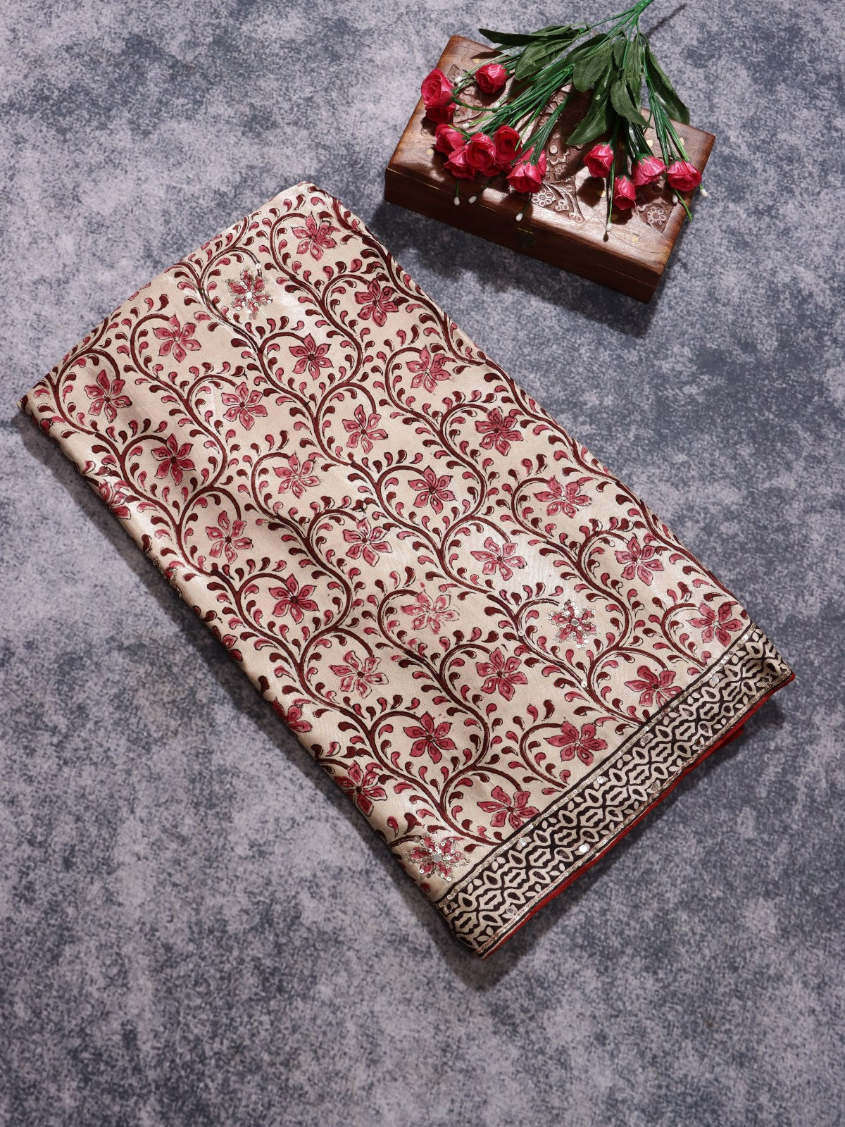 Cream Pure Modal Silk Saree (Swara)
