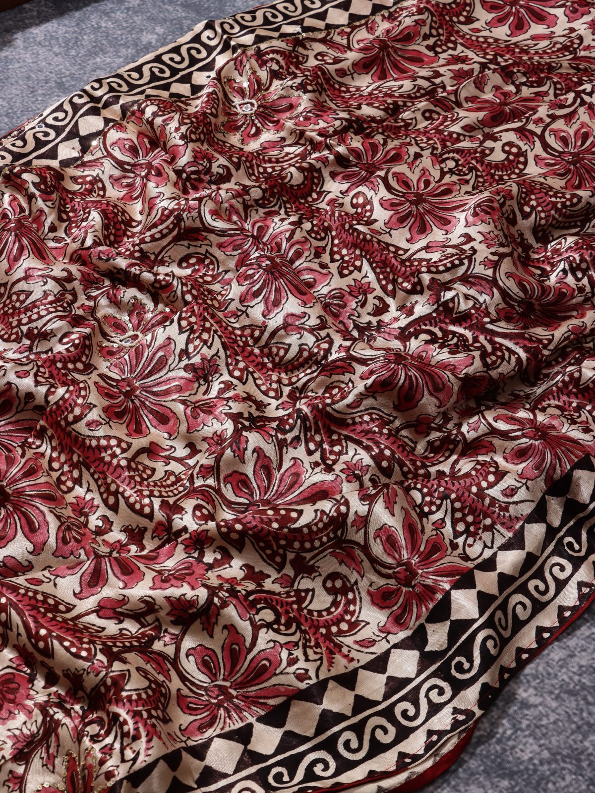 Cream Pure Modal Silk Saree (Swara)