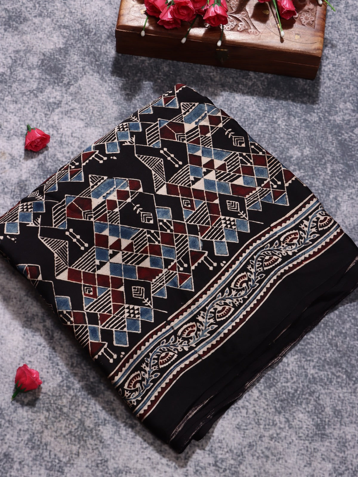 Black Pure Modal Silk Saree (Swara)