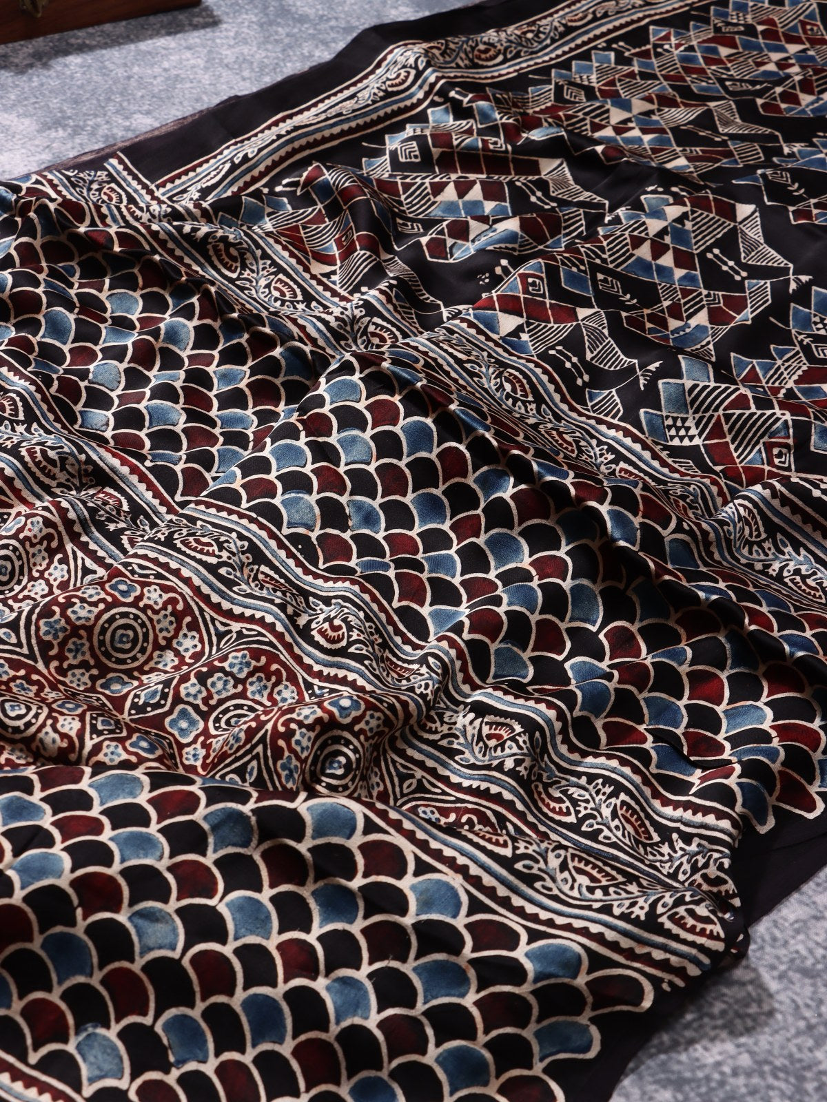 Black Pure Modal Silk Saree (Swara)