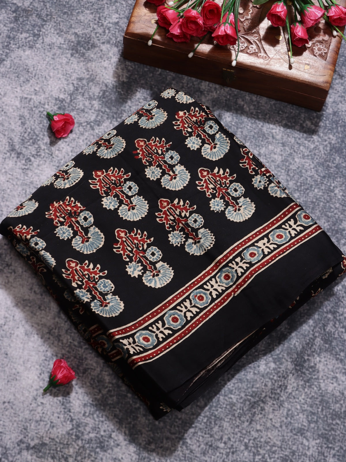 Black Pure Modal Silk Saree (Swara)