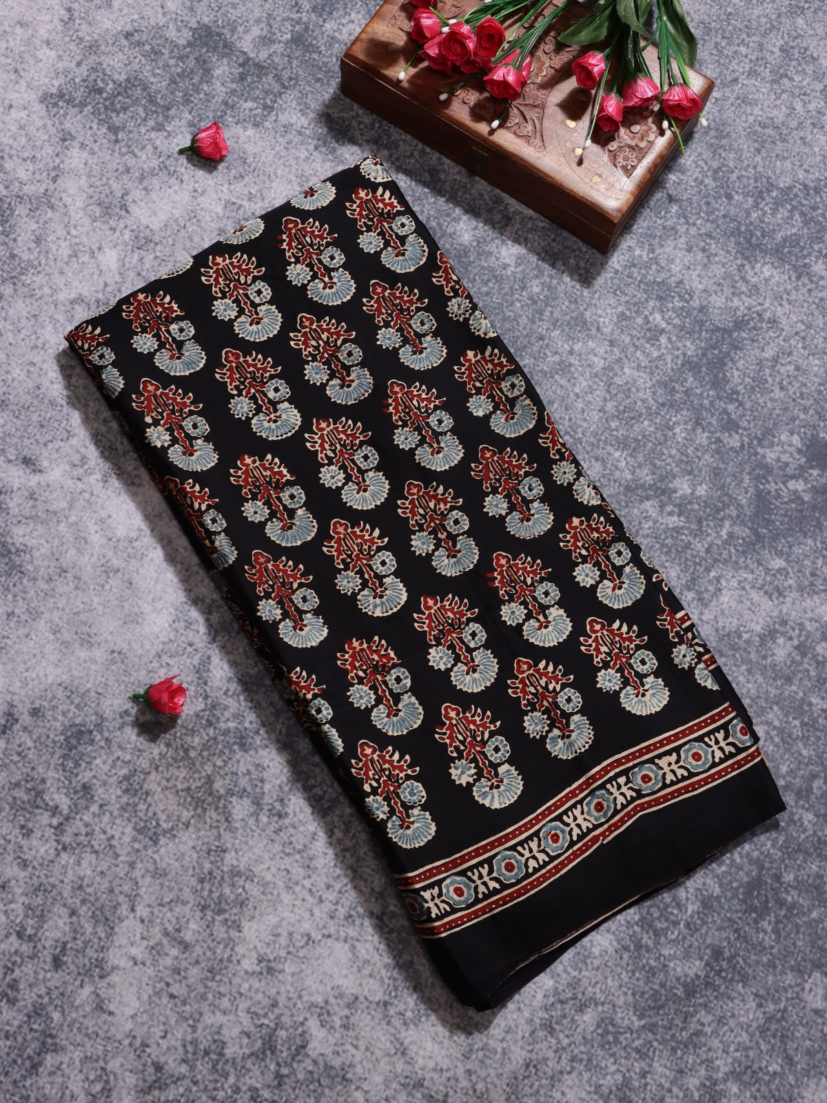 Black Pure Modal Silk Saree (Swara)