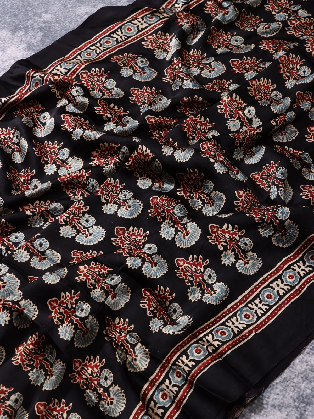 Black Pure Modal Silk Saree (Swara)