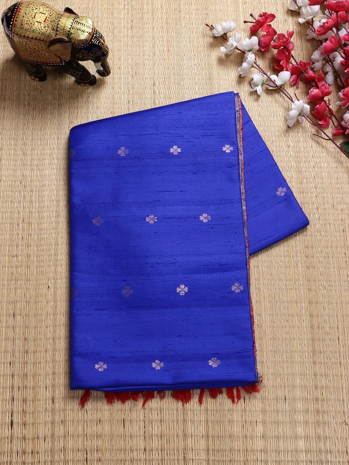 Royal Blue Pure Raw Silk Saree (Swara)