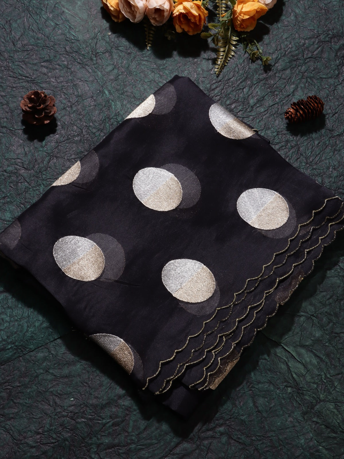 Black Pure Kora Organza Saree (Swara)