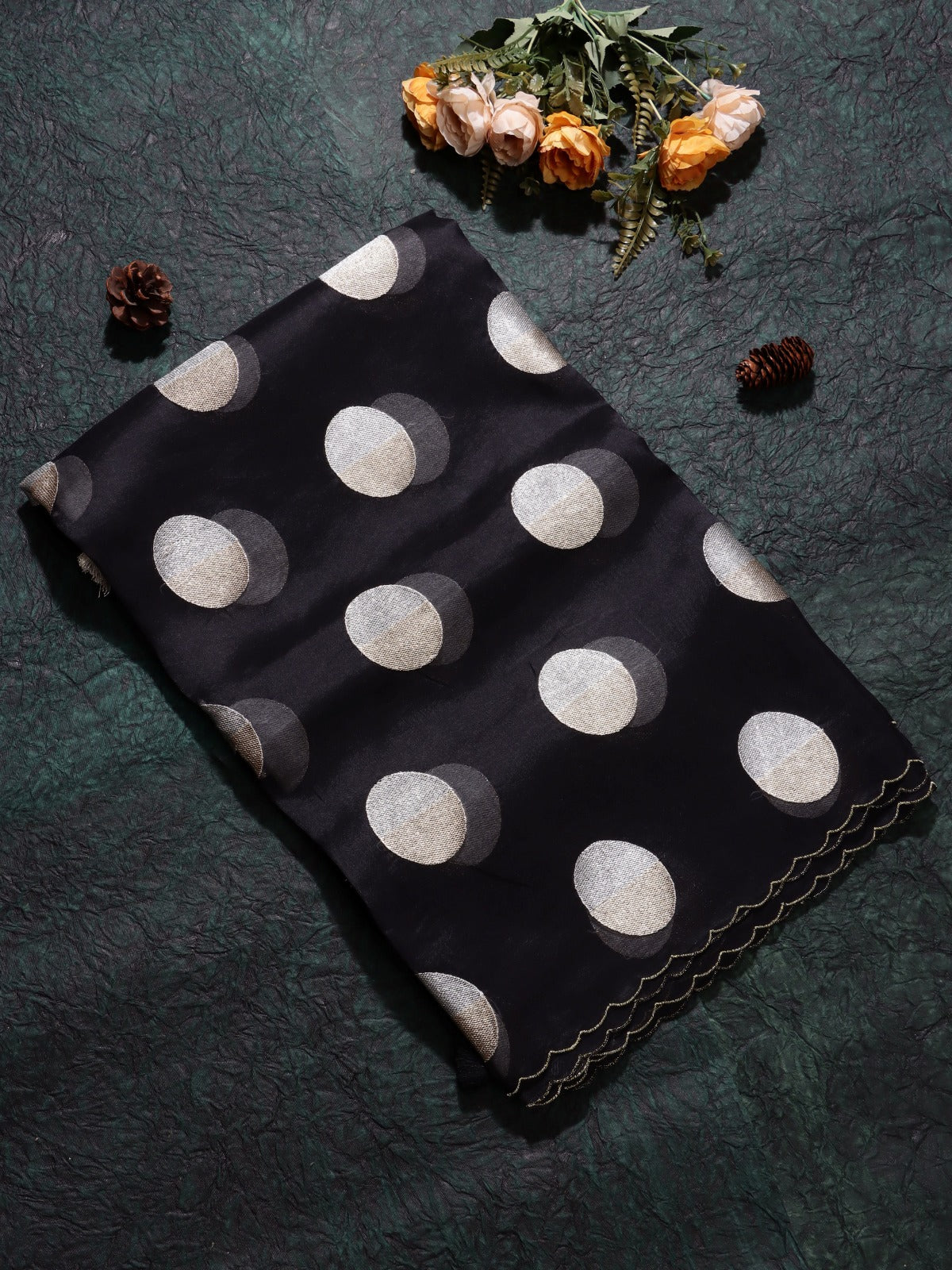 Black Pure Kora Organza Saree (Swara)
