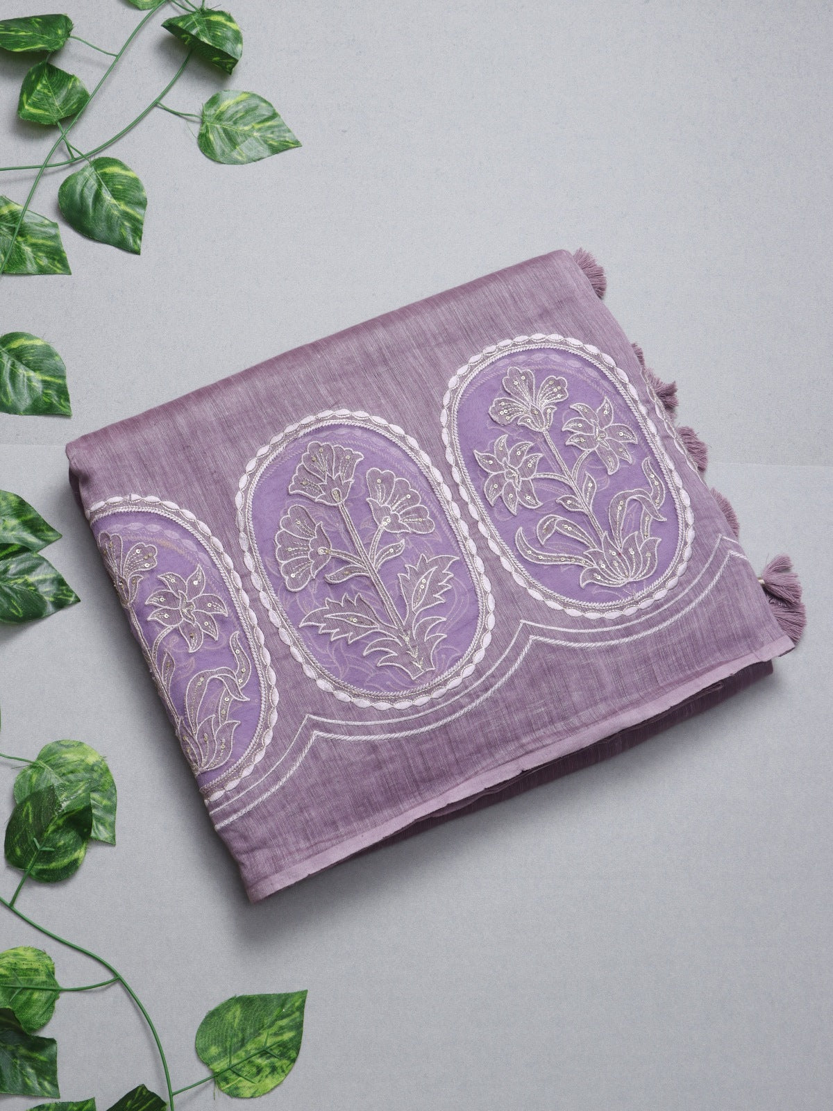 Mauve Pure Linen Saree (Swara)