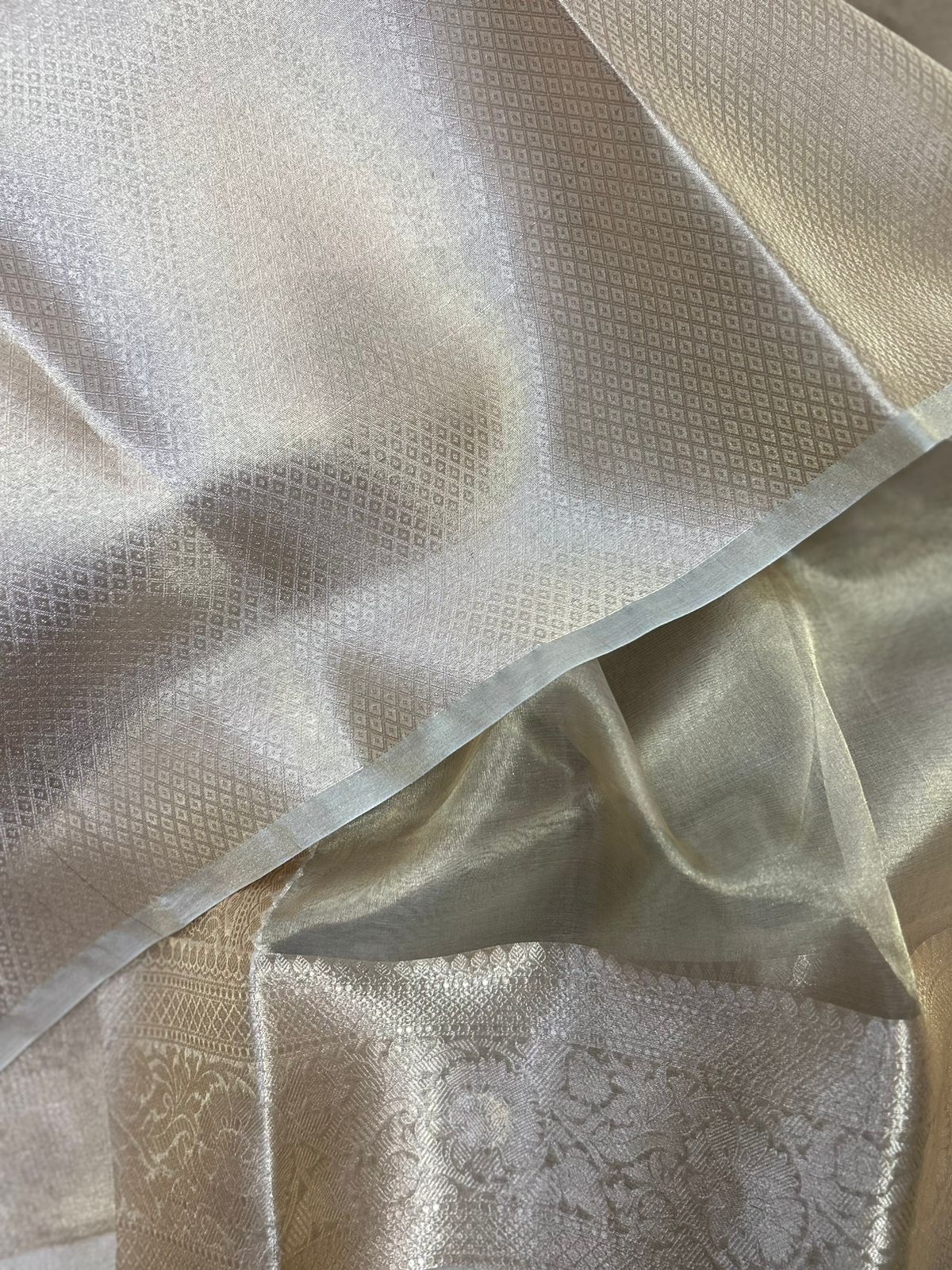 Malaika arora 01 plain pure tissue silk saree