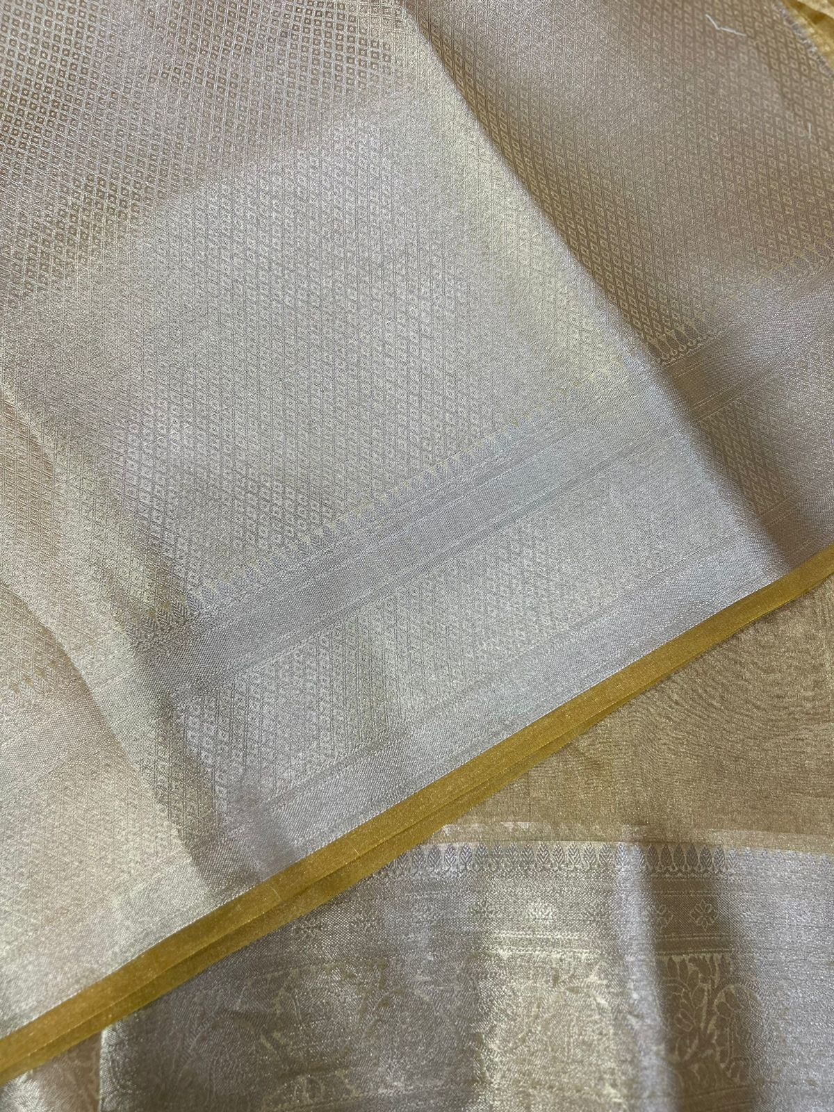 Yellow golden 01 plain pure tissue saree