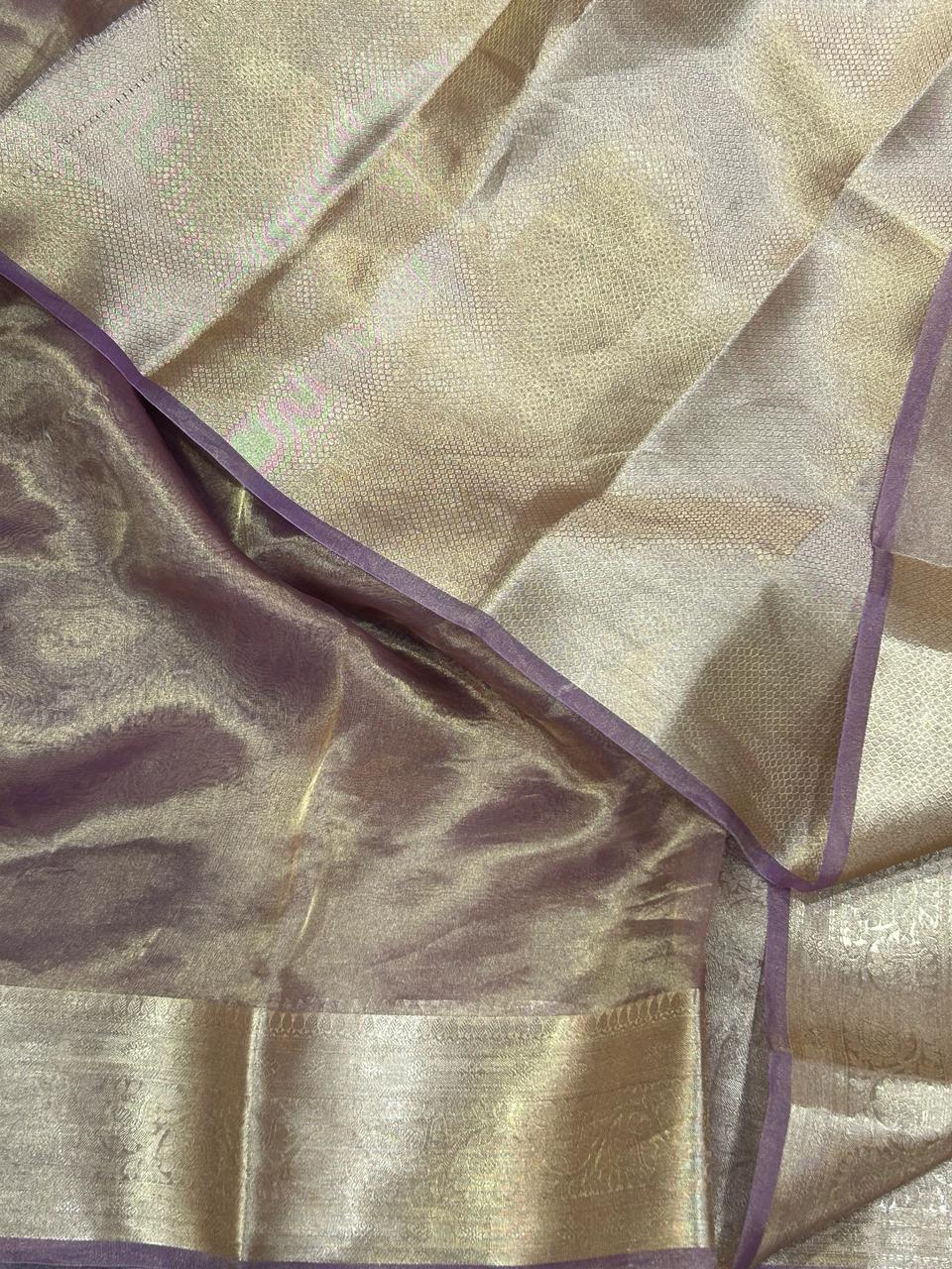 Purple 01 plain pure tissue saree