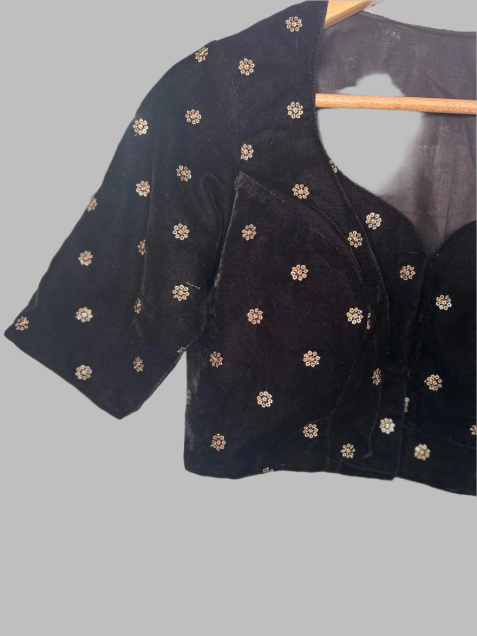 Black velvet designer blouse-01