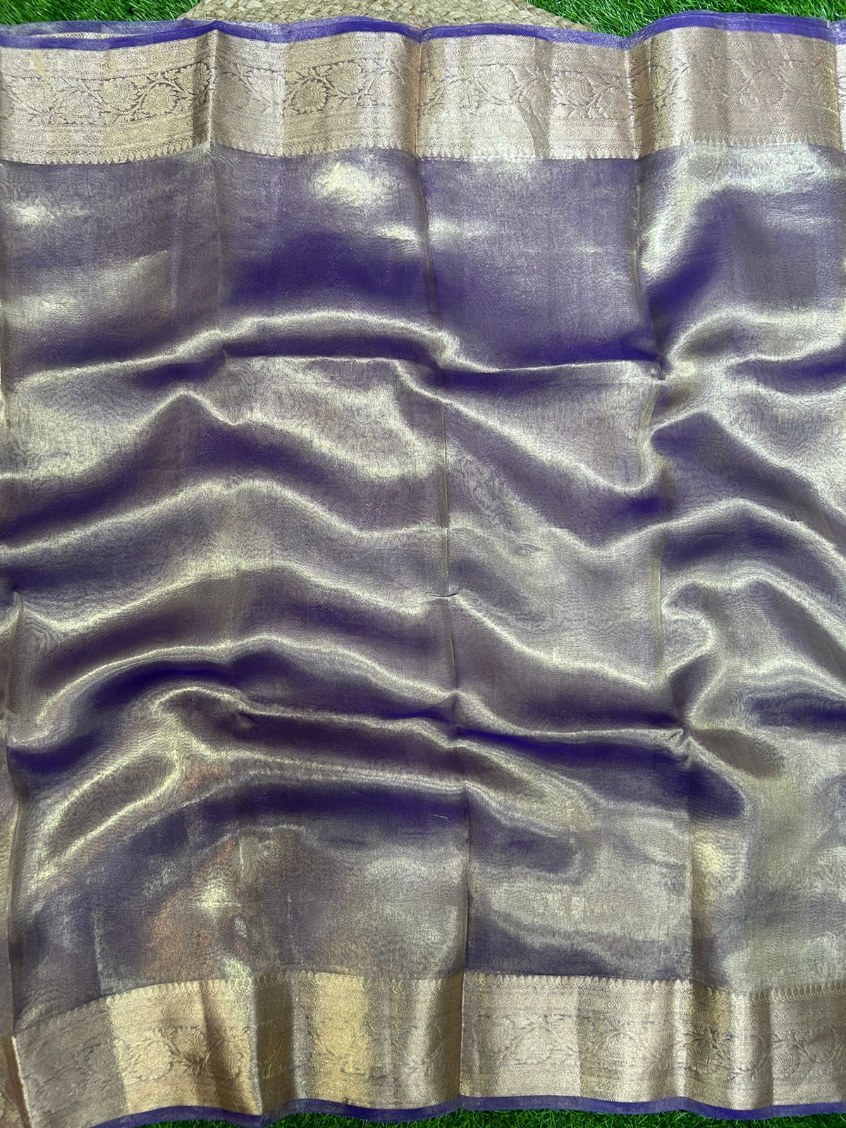 Violet 01 plain pure tissue saree