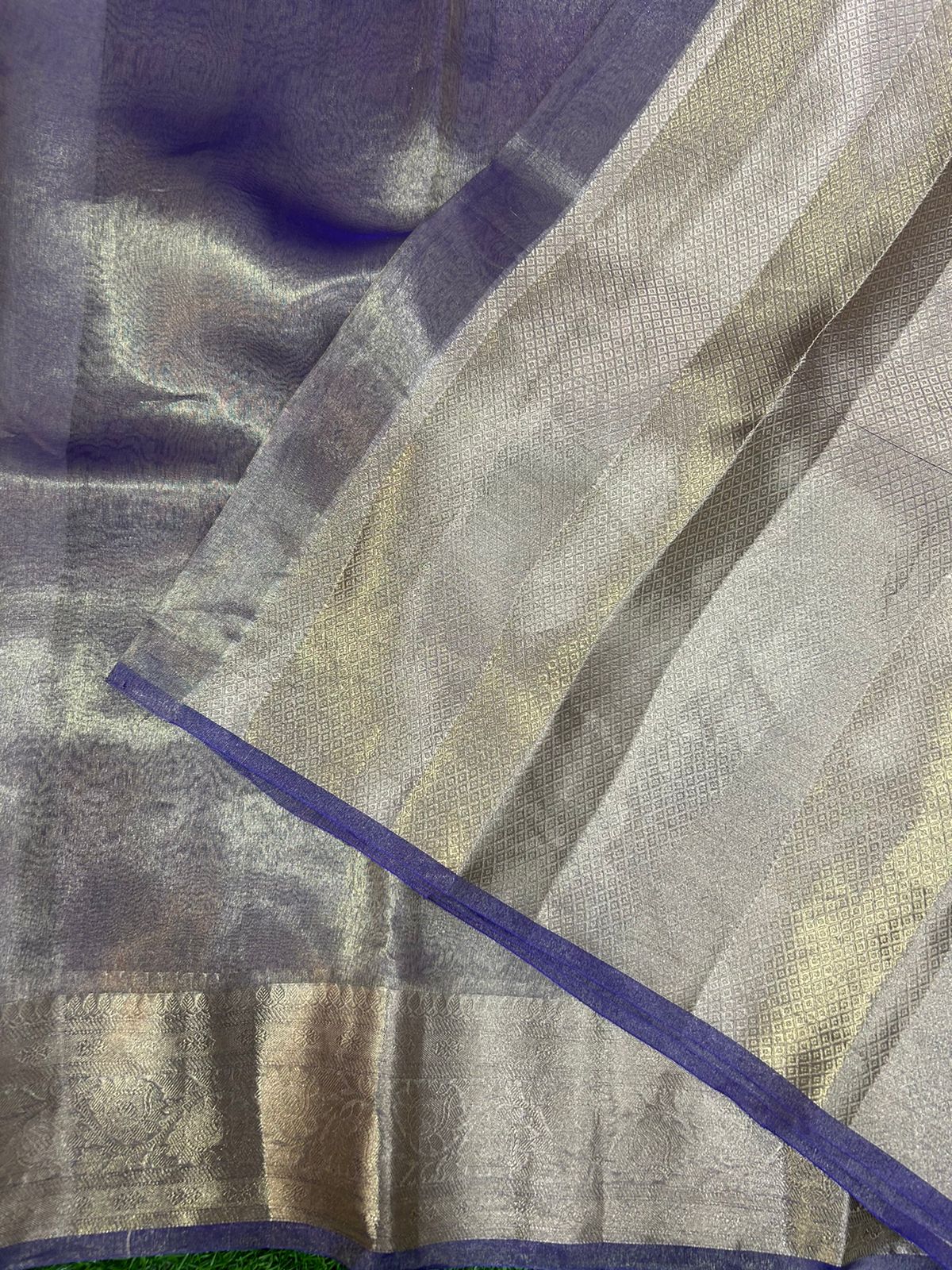 Violet 01 plain pure tissue saree