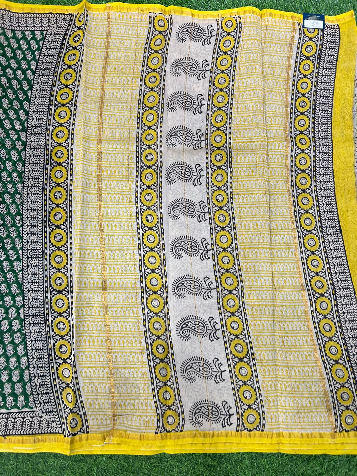 Green pure maheshwari silk cotton saree