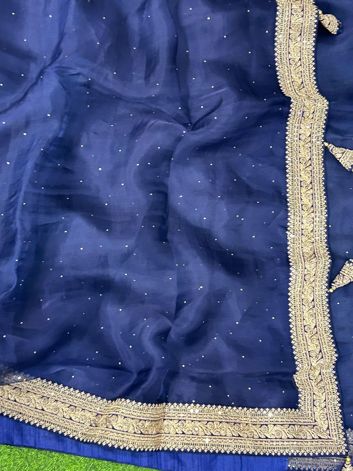 Navy blue sabyasachi inspired pure organza saree